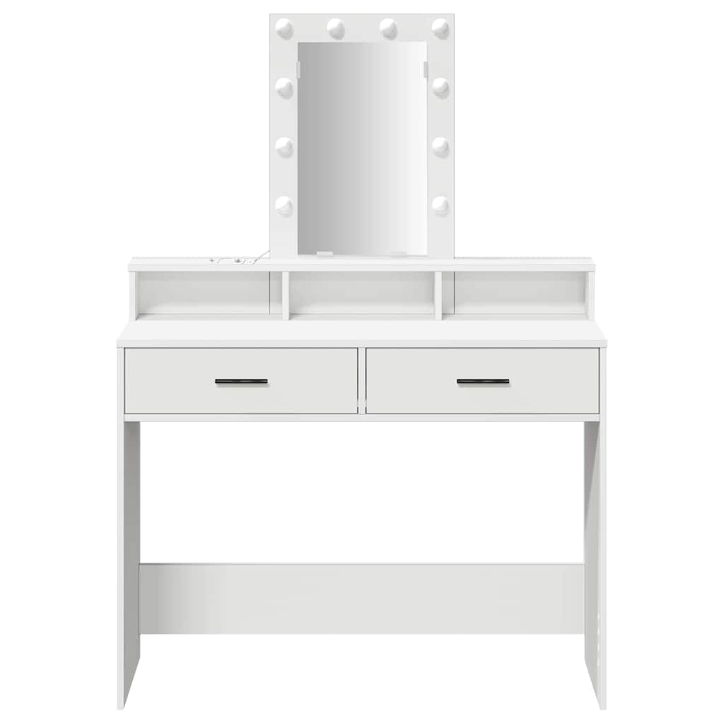 Table de Toilette Blanc 100 x 41 x 140 cm Bois d'ingénierie - XIOS
