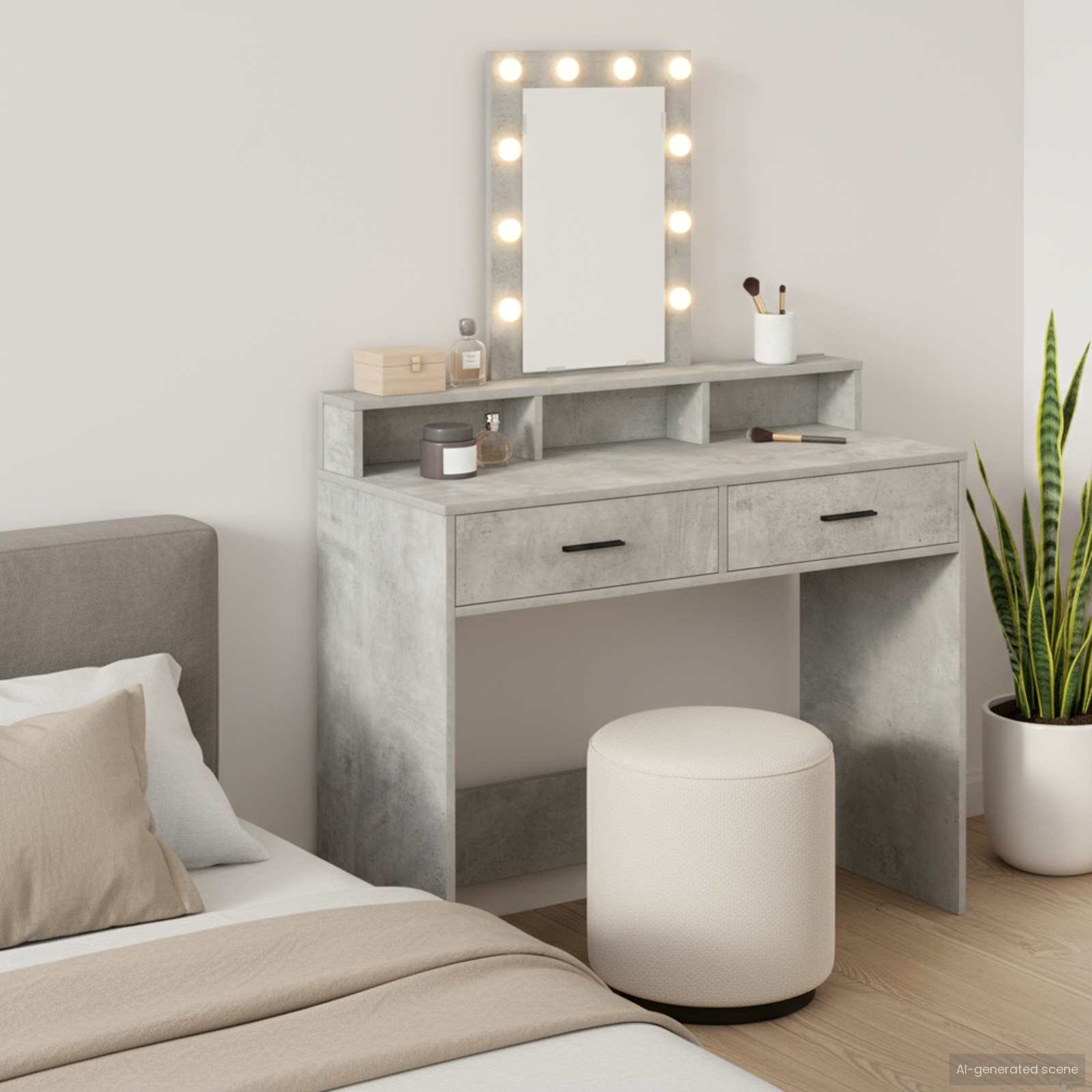 Table de Toilette Gris 100 x 41 x 140 cm Bois d'ingénierie - XIOS