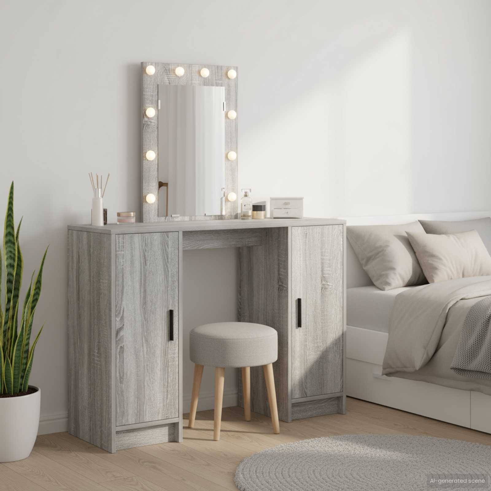 Table de Toilette Gris 102 x 33 x 135 cm Bois d'ingénierie - XIOS