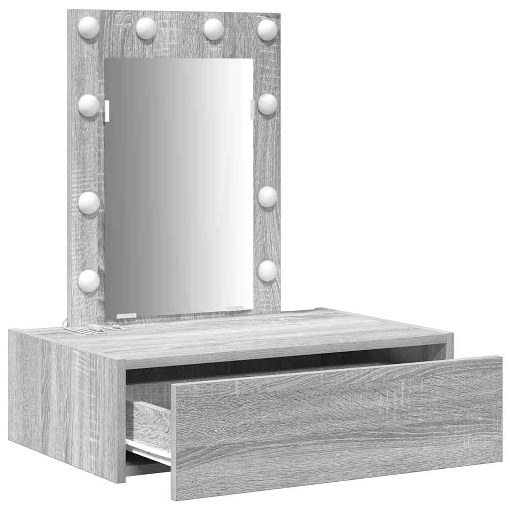 Table de Toilette Gris 60 x 40 x 70 cm Bois d'ingénierie - XIOS