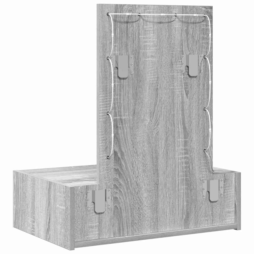 Table de Toilette Gris 60 x 40 x 70 cm Bois d'ingénierie - XIOS