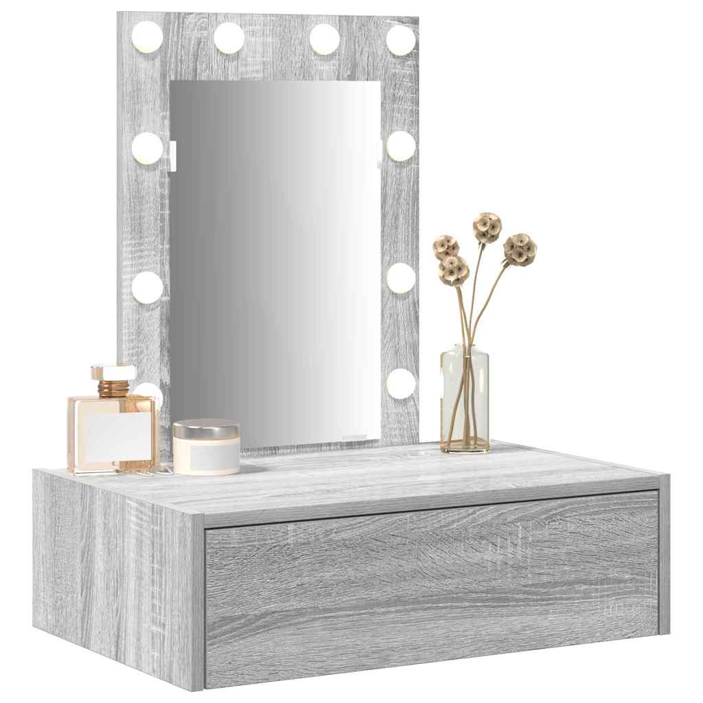 Table de Toilette Gris 60 x 40 x 70 cm Bois d'ingénierie - XIOS