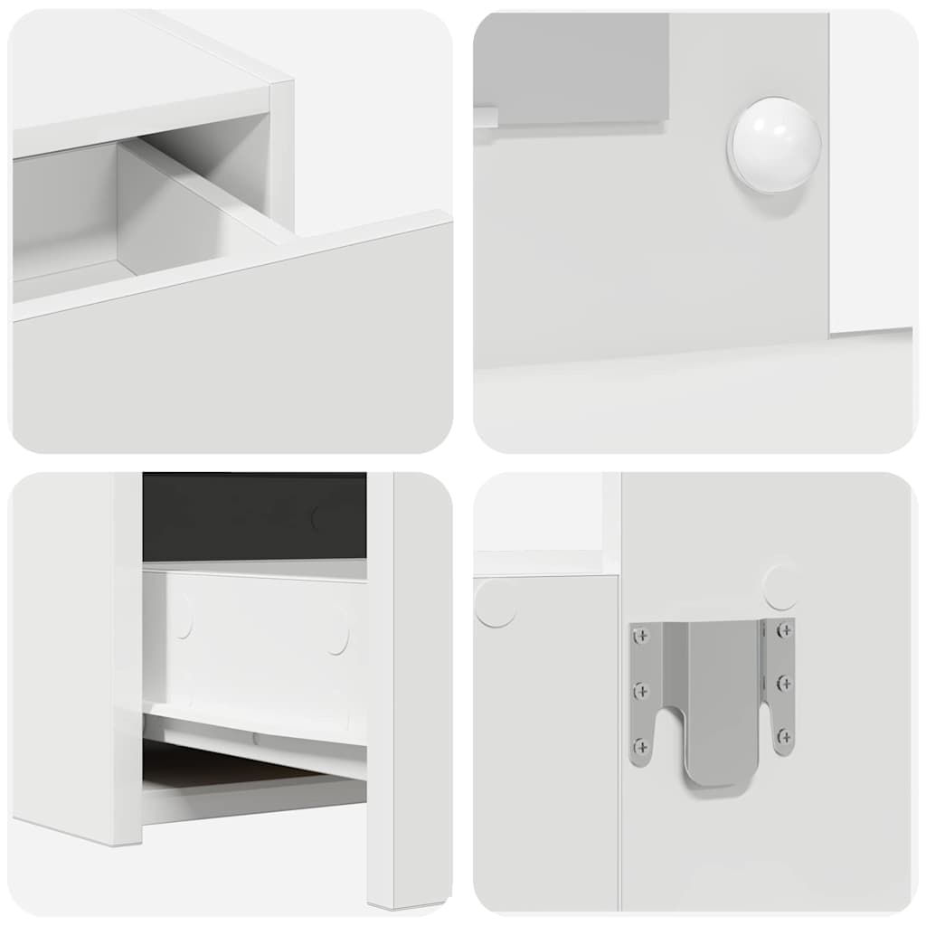 Table de Toilette Blanc 83 x 40 x 70 cm Bois d'ingénierie - XIOS