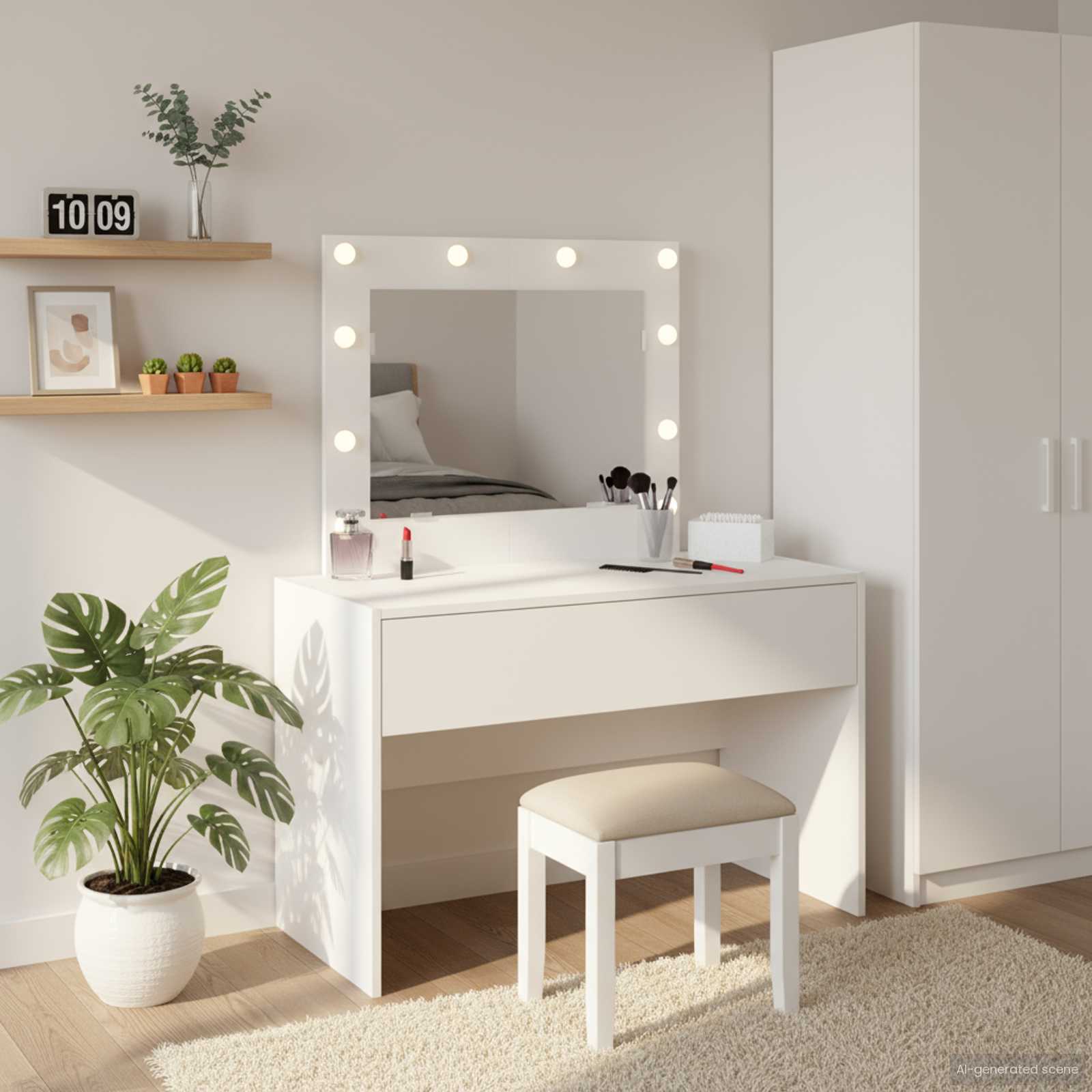 Table de Toilette Blanc 83 x 40 x 70 cm Bois d'ingénierie - XIOS