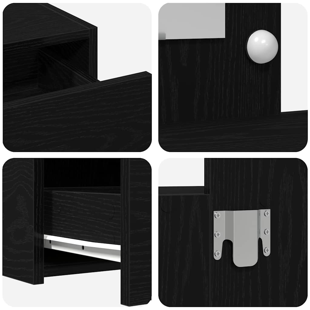 Table de Toilette Noir 83 x 40 x 70 cm Bois d'ingénierie - XIOS