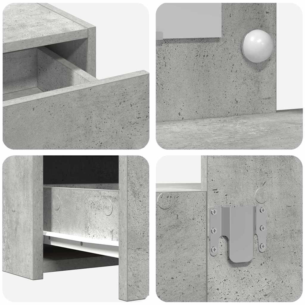Table de Toilette Gris 83 x 40 x 70 cm Bois d'ingénierie - XIOS