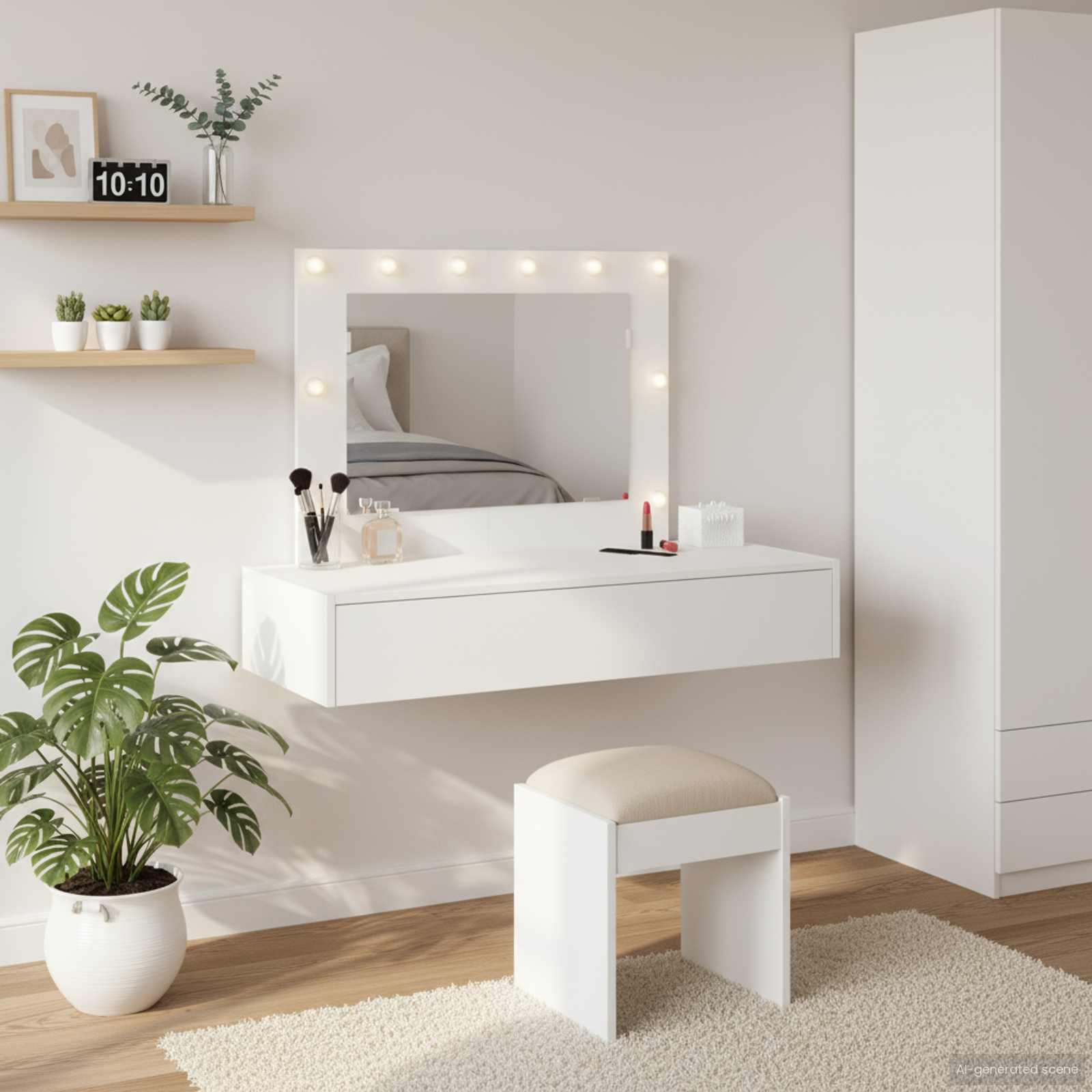 Table de Toilette Blanc 100 x 40 x 70 cm Bois d'ingénierie - XIOS