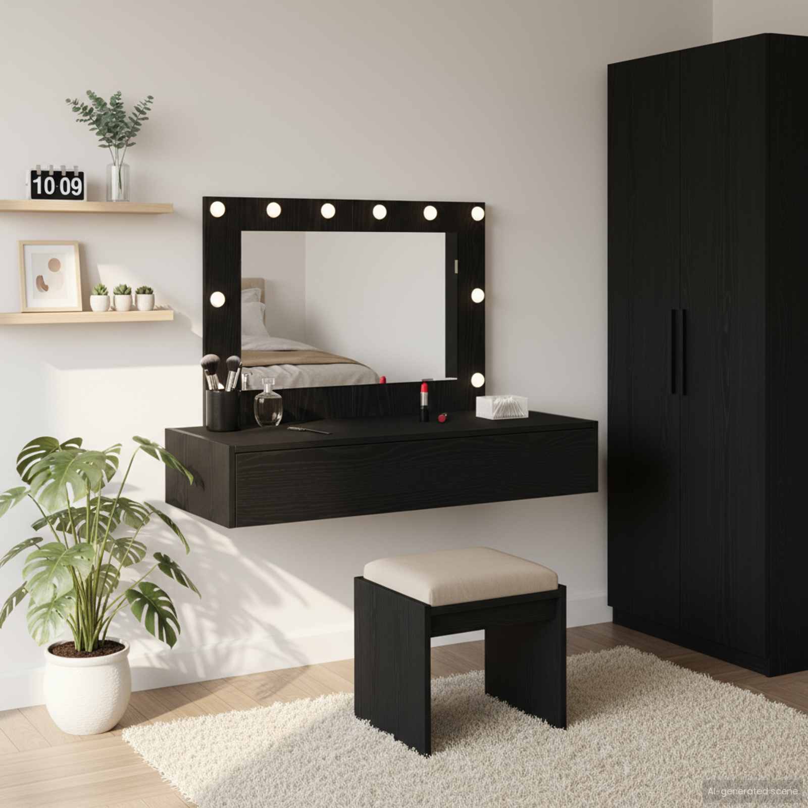 Table de Toilette Noir 100 x 40 x 70 cm Bois d'ingénierie - XIOS