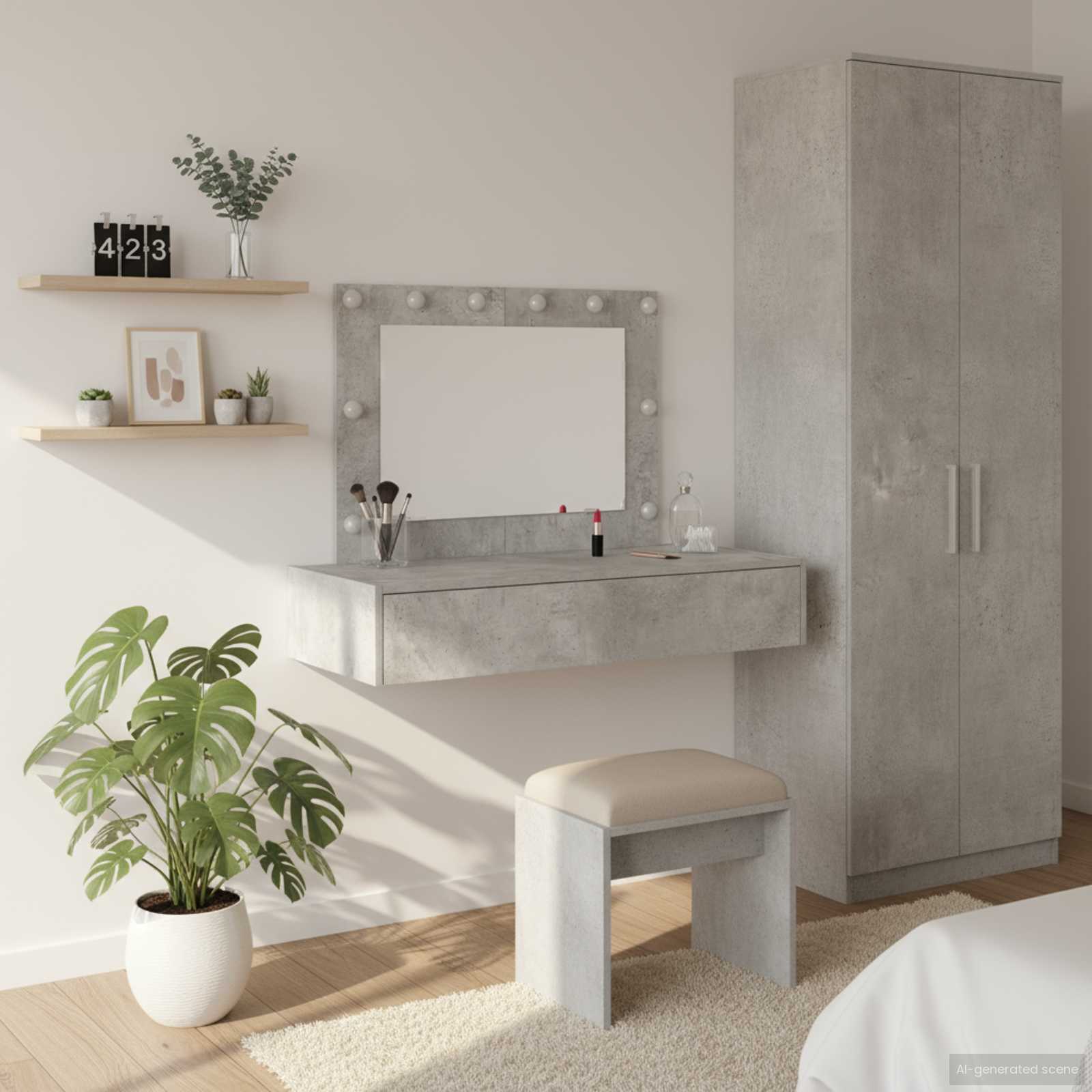 Table de Toilette Gris 100 x 40 x 70 cm Bois d'ingénierie - XIOS