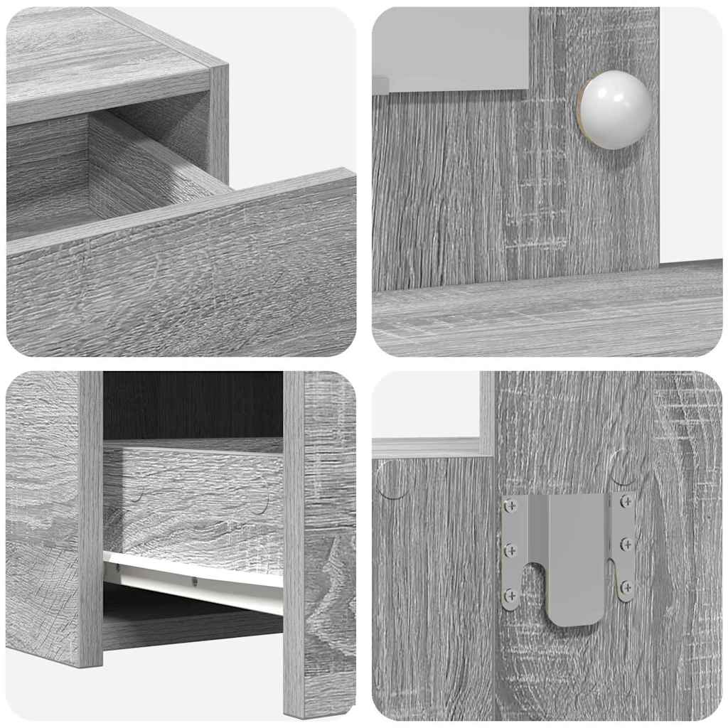 Table de Toilette Gris 100 x 40 x 70 cm Bois d'ingénierie - XIOS