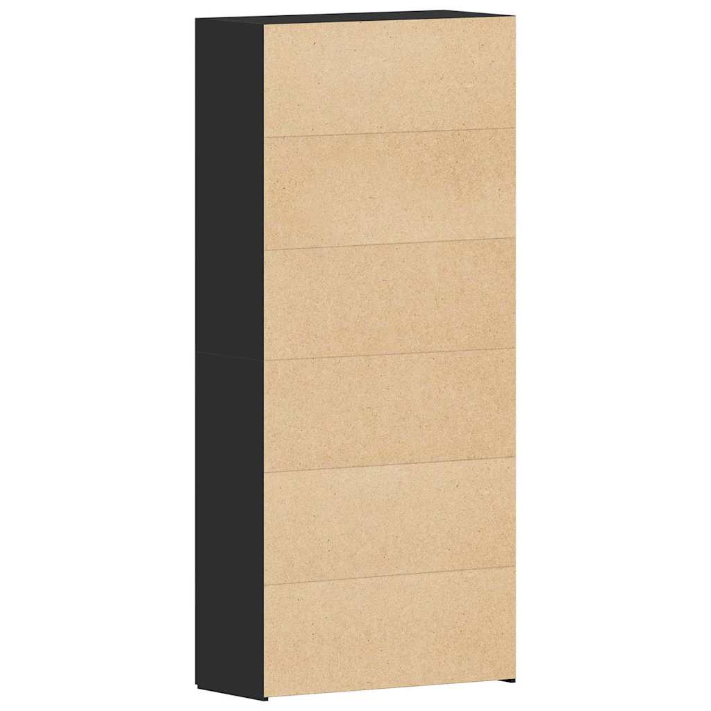 Cabinet à chaussures 80 x 35.5 x 180 cm Bois d'ingénierie Noir
