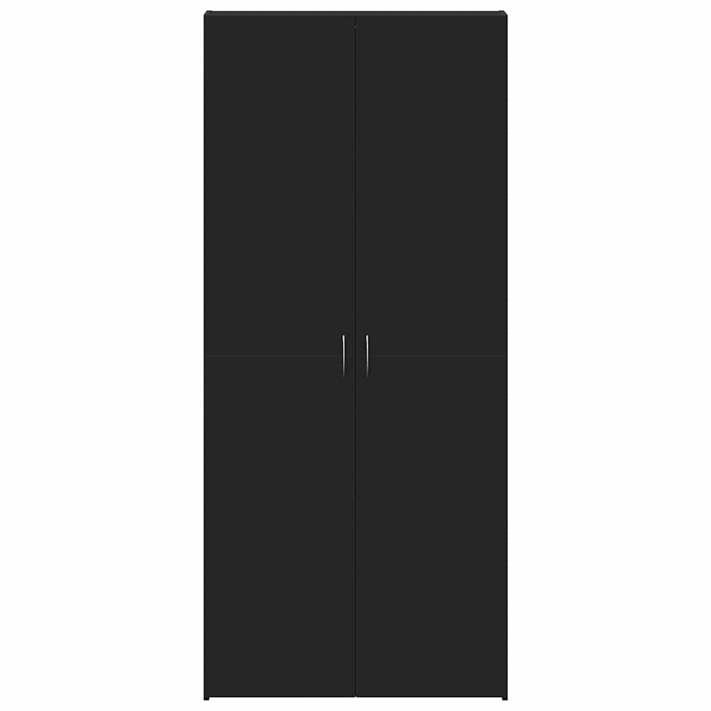 Cabinet à chaussures 80 x 35.5 x 180 cm Bois d'ingénierie Noir