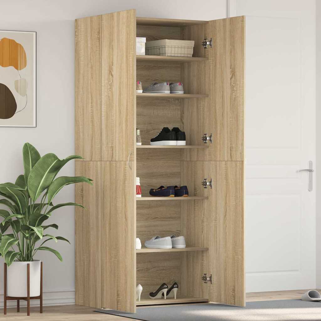 Cabinet à chaussures 80 x 35.5 x 180 cm Bois d'ingénierie