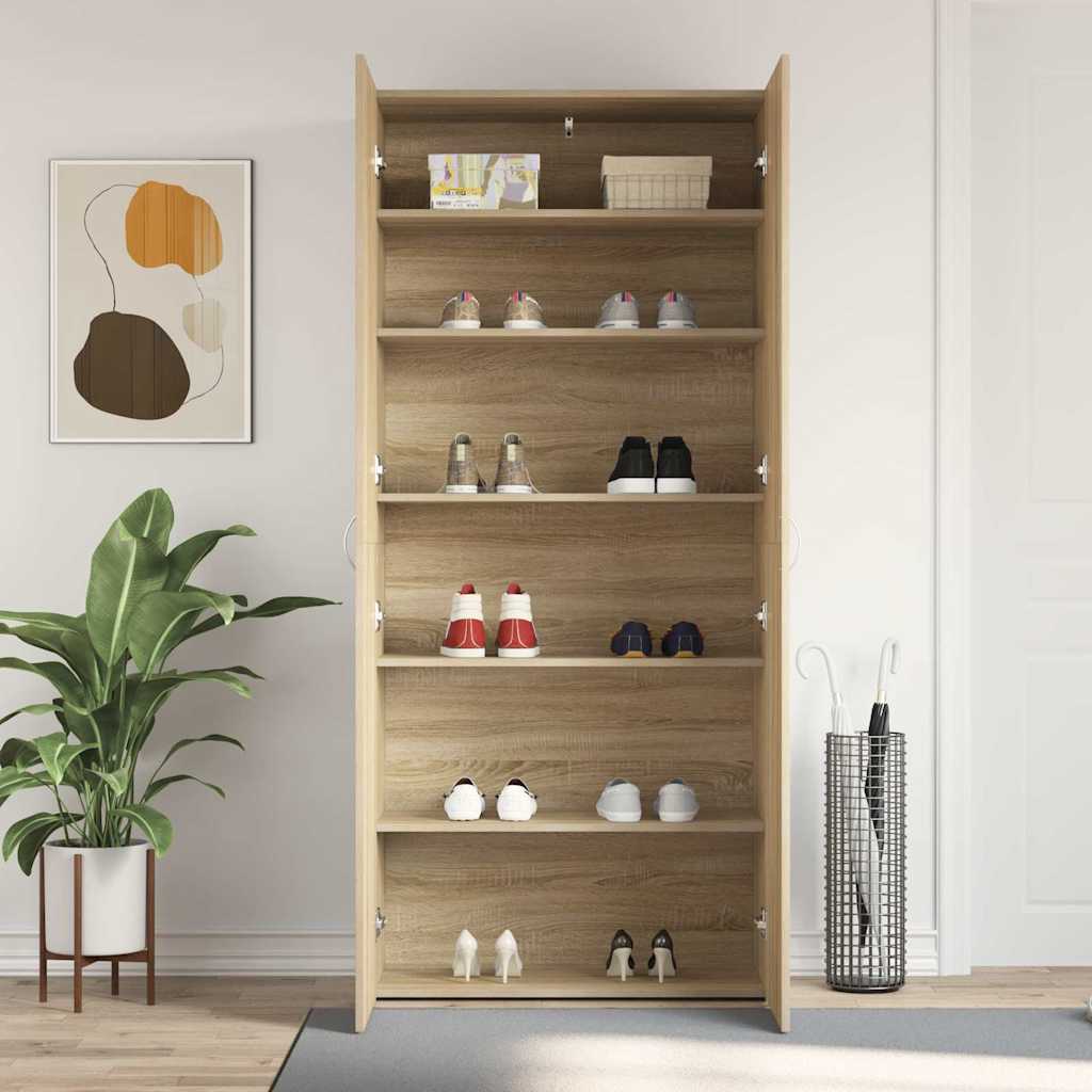 Cabinet à chaussures avec étagère Marron 80 x 35.5 x 180 cm - XIOS