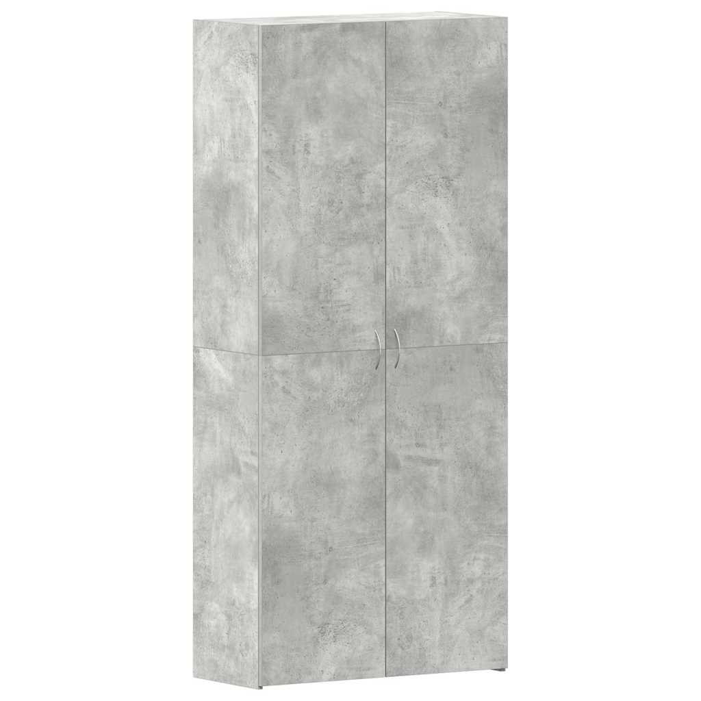Cabinet à chaussures 80 x 35.5 x 180 cm Bois d'ingénierie Gris