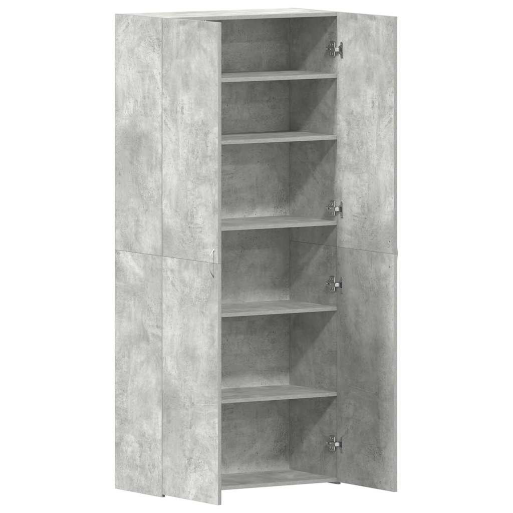Cabinet à chaussures 80 x 35.5 x 180 cm Bois d'ingénierie Gris