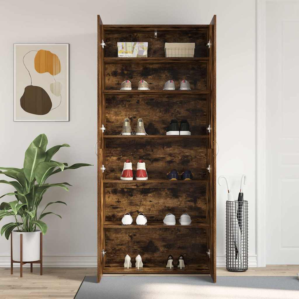 Cabinet à chaussures 80 x 35.5 x 180 cm Bois d'ingénierie