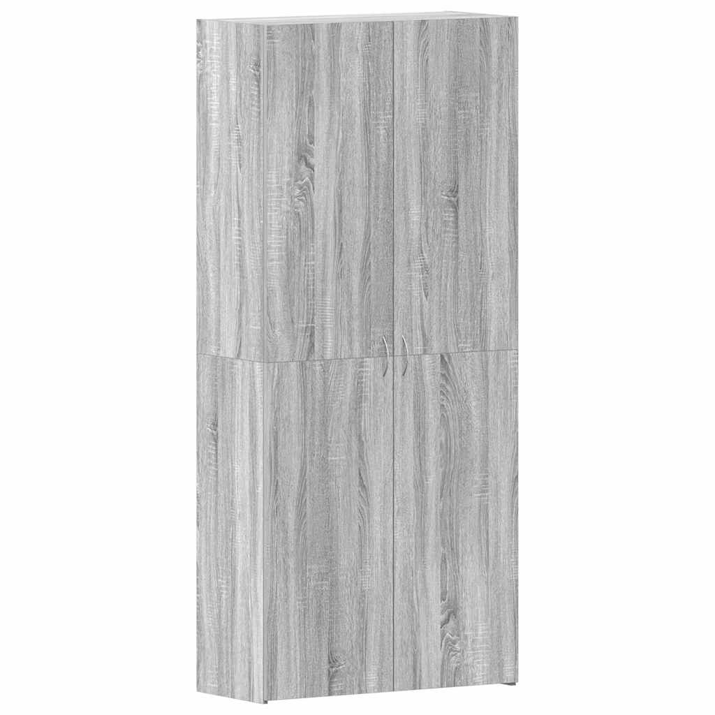 Cabinet à chaussures 80 x 35.5 x 180 cm Bois d'ingénierie Gris