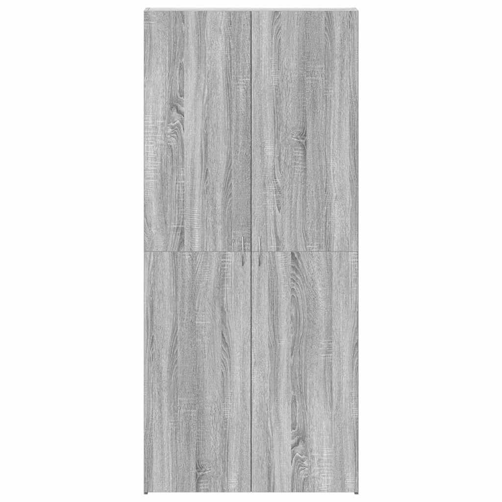 Cabinet à chaussures 80 x 35.5 x 180 cm Bois d'ingénierie Gris