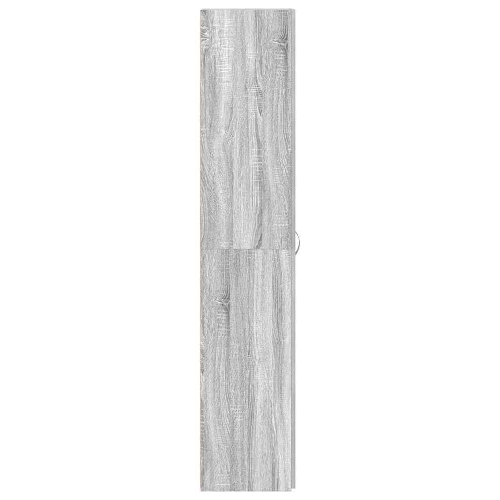 Cabinet à chaussures 80 x 35.5 x 180 cm Bois d'ingénierie Gris