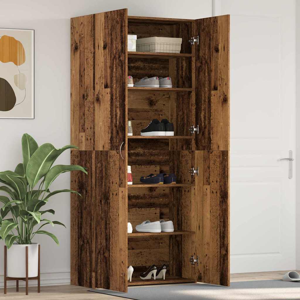 Cabinet à chaussures 80 x 35.5 x 180 cm Bois d'ingénierie
