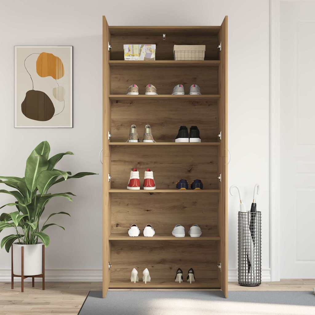 Cabinet à chaussures 80 x 35.5 x 180 cm Bois d'ingénierie