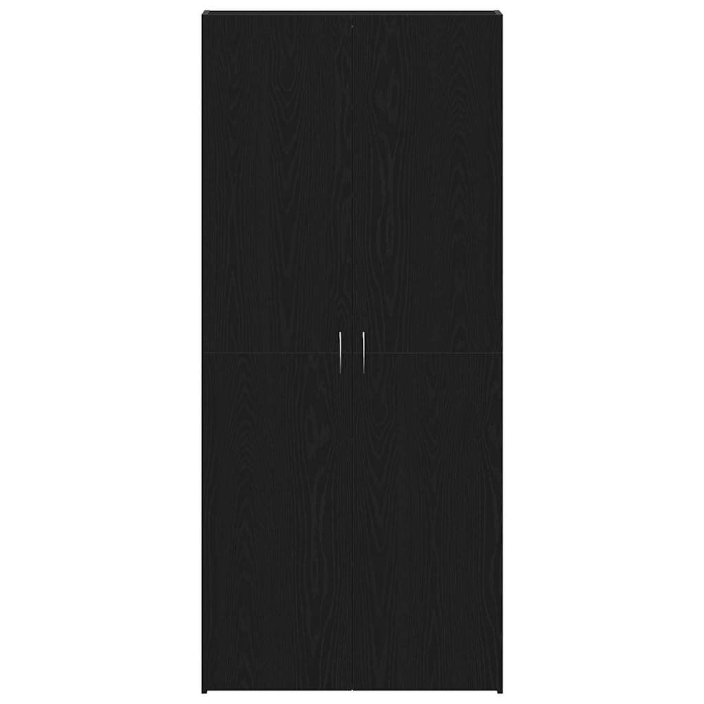 Cabinet à chaussures 80 x 35.5 x 180 cm Bois d'ingénierie Noir