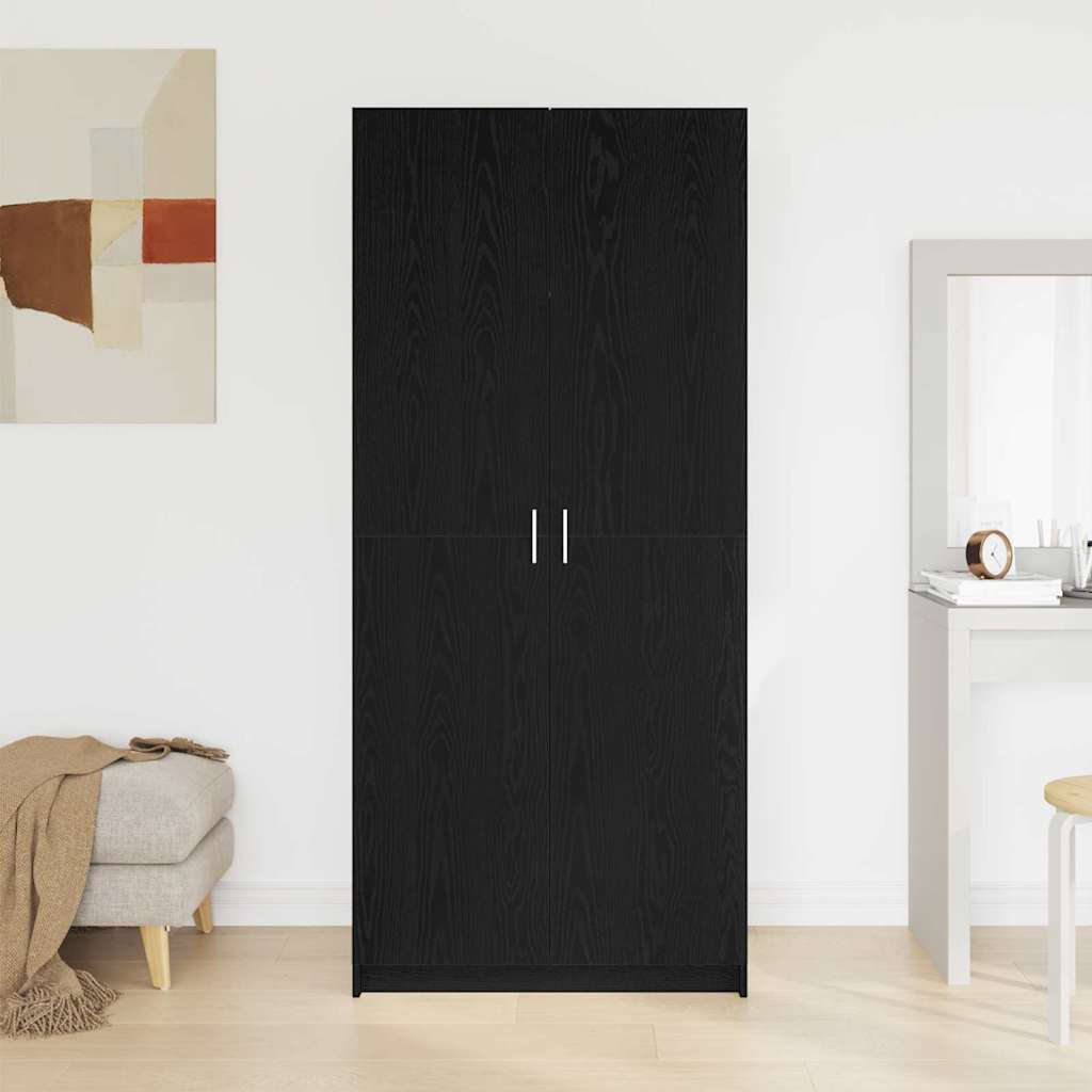 Armoire avec stockage Noir 80 x 51 x 180 cm Bois d'ingénierie - XIOS