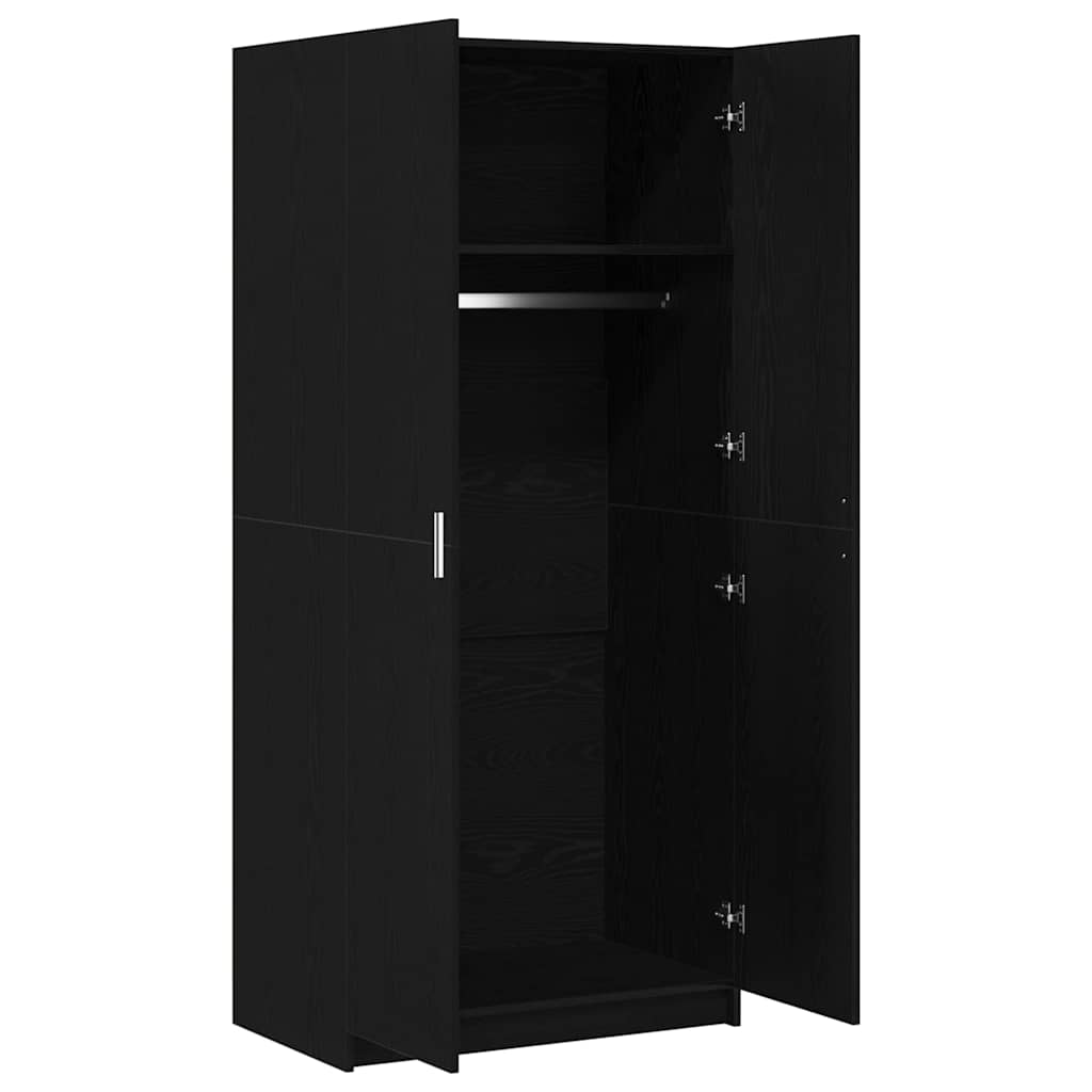 Armoire avec stockage Noir 80 x 51 x 180 cm Bois d'ingénierie - XIOS