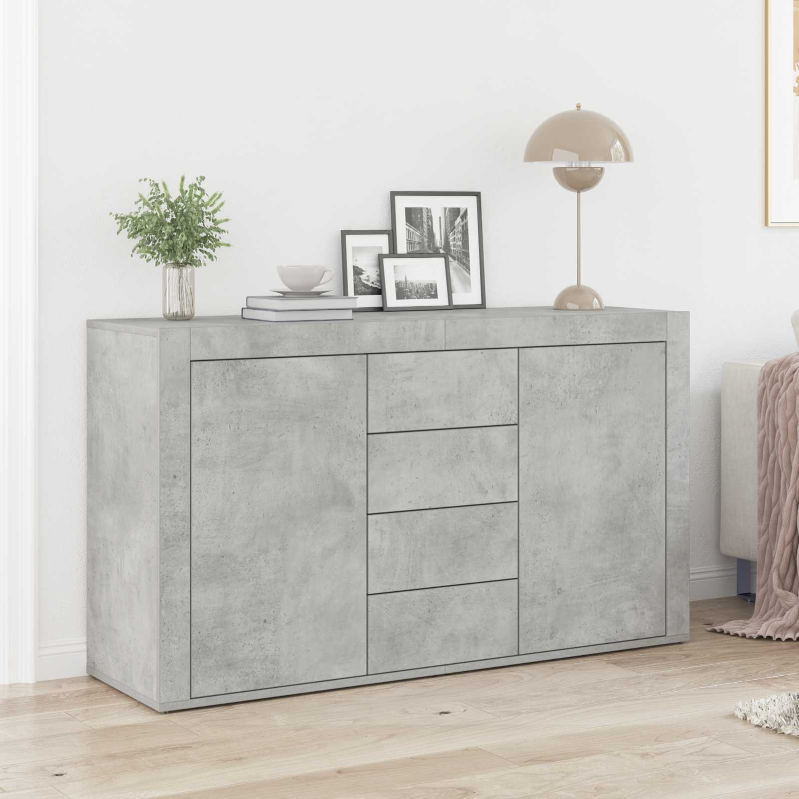 Buffet Gris béton 120 x 36 x 69 cm Bois d'ingénierie - XIOS