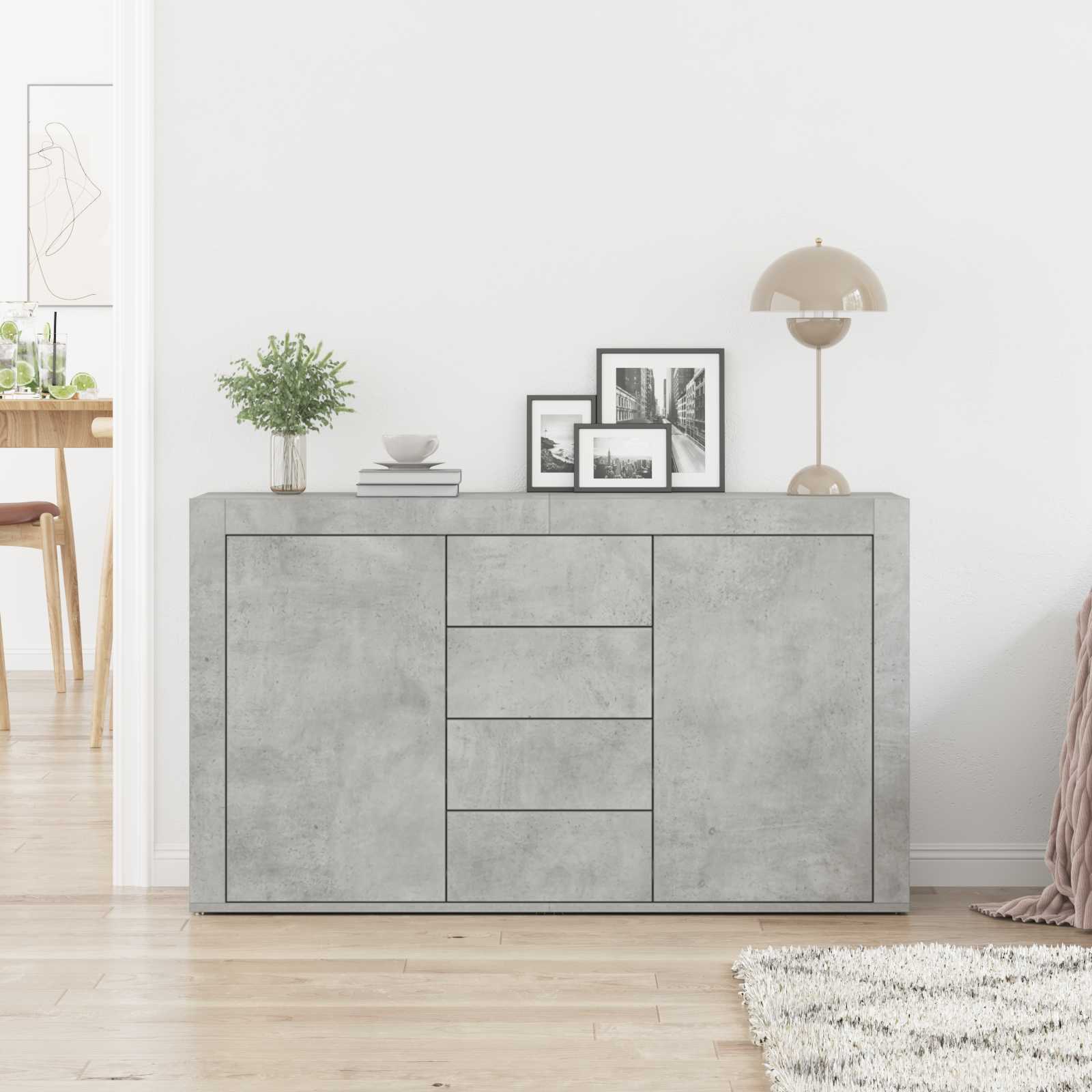 Buffet Gris béton 120 x 36 x 69 cm Bois d'ingénierie