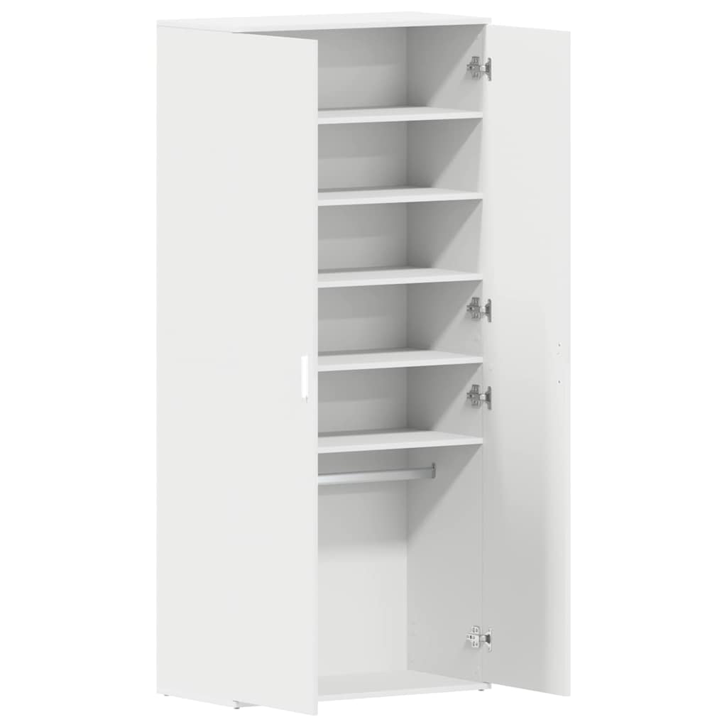 Cabinet à chaussures 80 x 39 x 178 cm Bois d'ingénierie Blanc