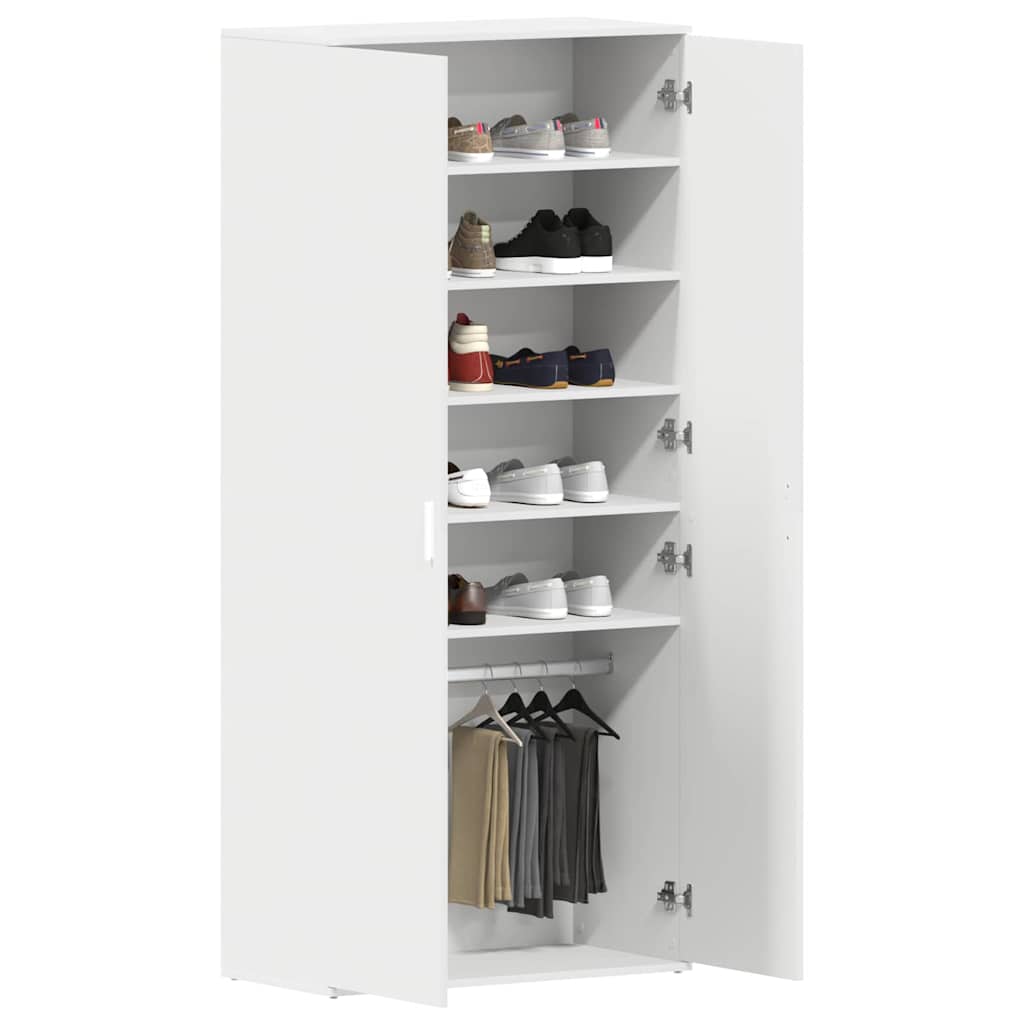 Cabinet à chaussures 80 x 39 x 178 cm Bois d'ingénierie Blanc