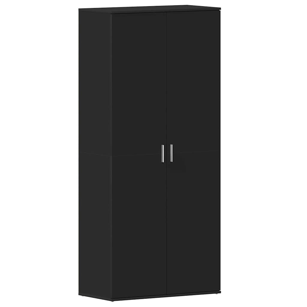 Cabinet à chaussures 80 x 39 x 178 cm Bois d'ingénierie Noir