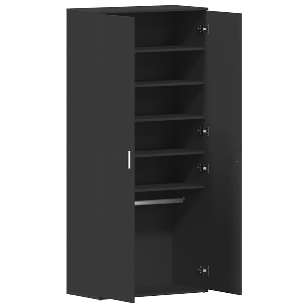 Cabinet à chaussures Noir 80 x 39 x 180 cm Bois d'ingénierie - XIOS