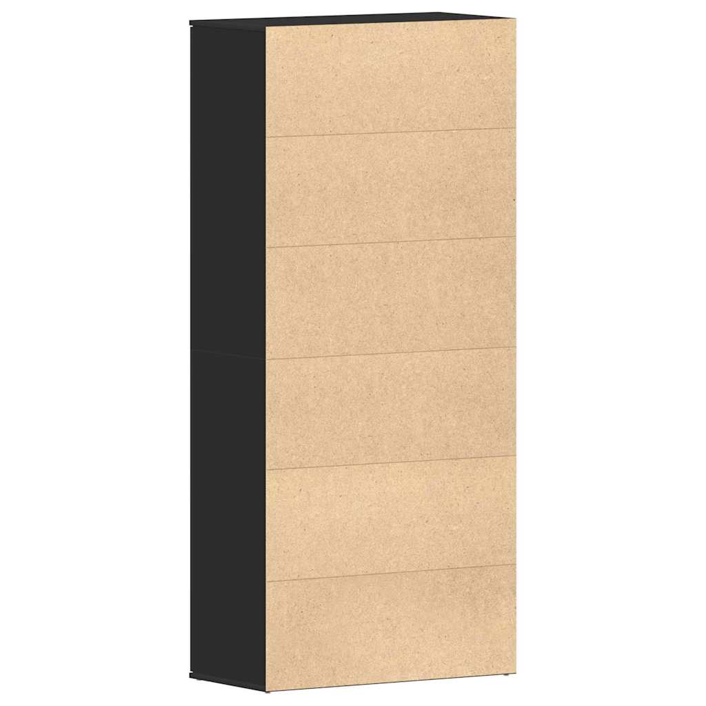 Cabinet à chaussures 80 x 39 x 178 cm Bois d'ingénierie Noir