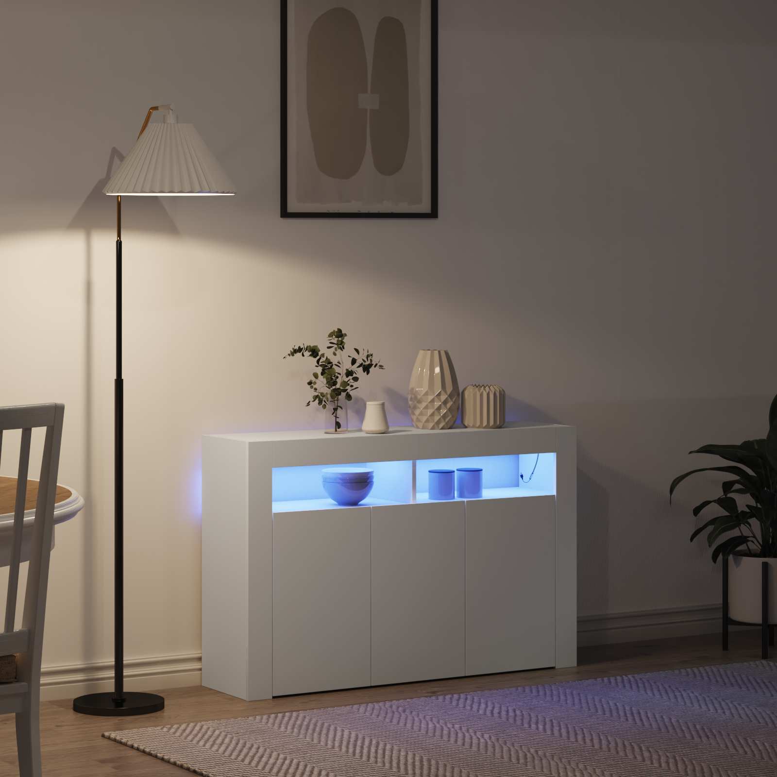 Buffet Blanc 116 x 30 x 75 cm Bois d'ingénierie