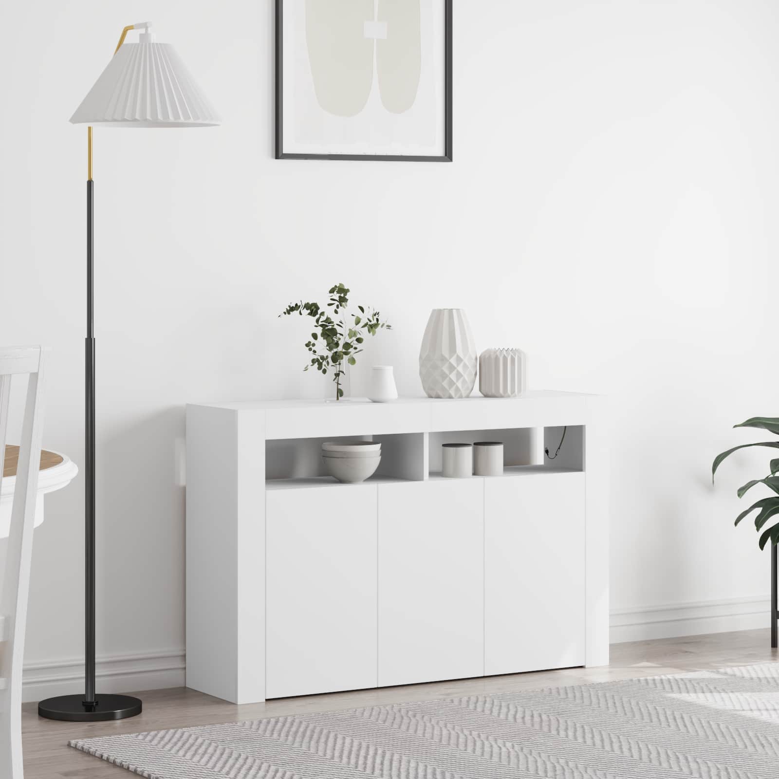 Buffet Blanc 116 x 30 x 75 cm Bois d'ingénierie