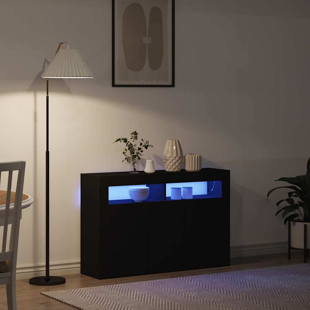 Buffet Noir 116 x 30 x 75 cm Bois d'ingénierie - XIOS