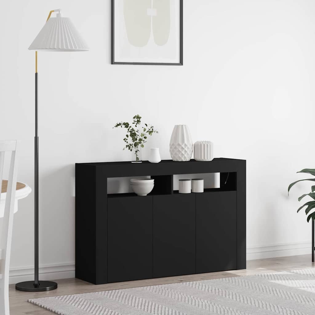 Buffet Noir 116 x 30 x 75 cm Bois d'ingénierie - XIOS