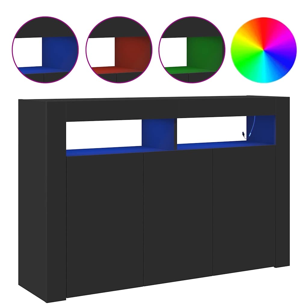 Buffet Noir 116 x 30 x 75 cm Bois d'ingénierie - XIOS