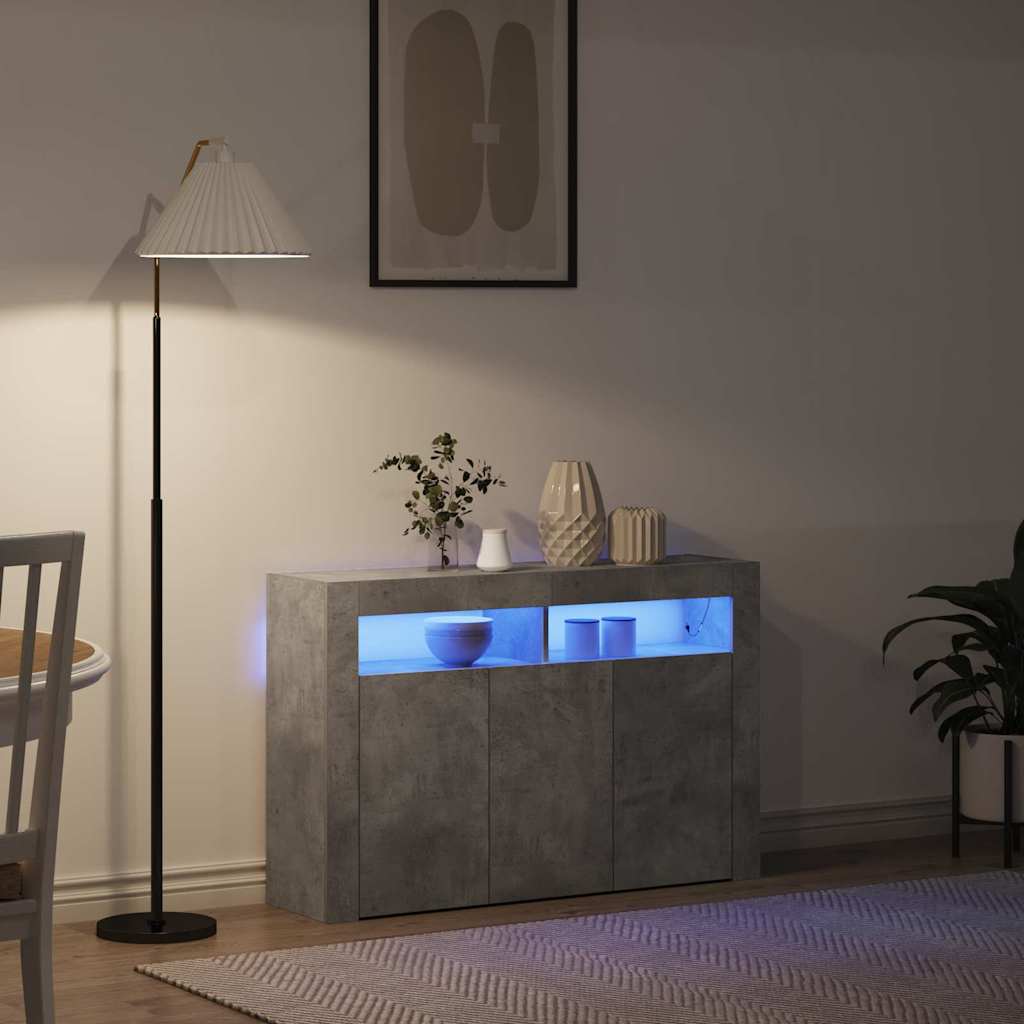 Buffet Gris béton 116 x 30 x 75 cm Bois d'ingénierie - XIOS