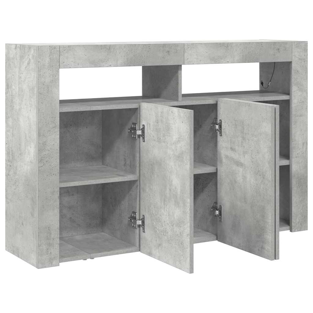 Buffet Gris béton 116 x 30 x 75 cm Bois d'ingénierie - XIOS