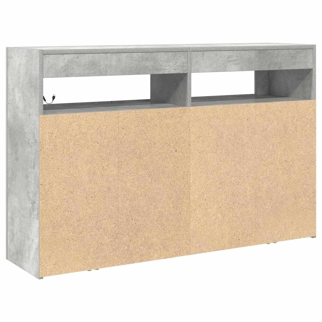 Buffet Gris béton 116 x 30 x 75 cm Bois d'ingénierie - XIOS