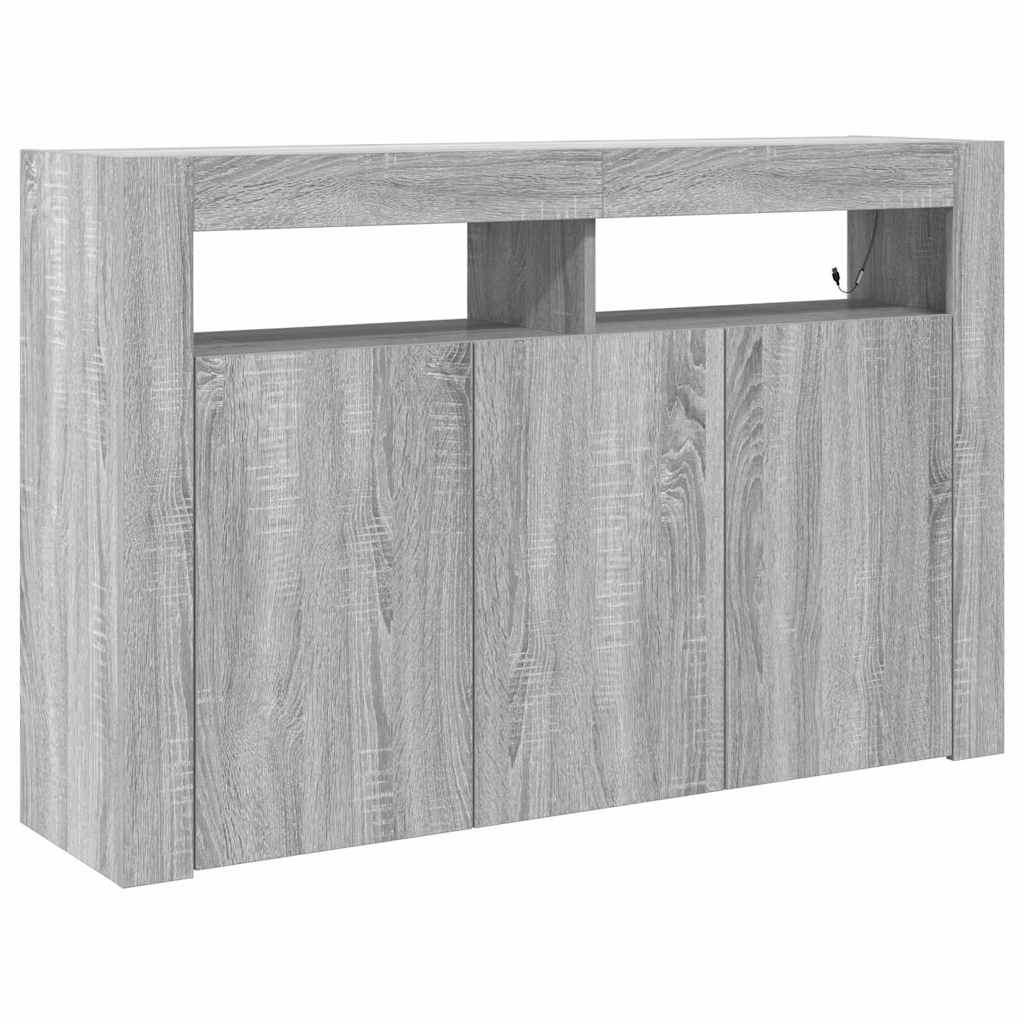 Buffet Sonoma gris 116 x 30 x 75 cm Bois d'ingénierie - XIOS
