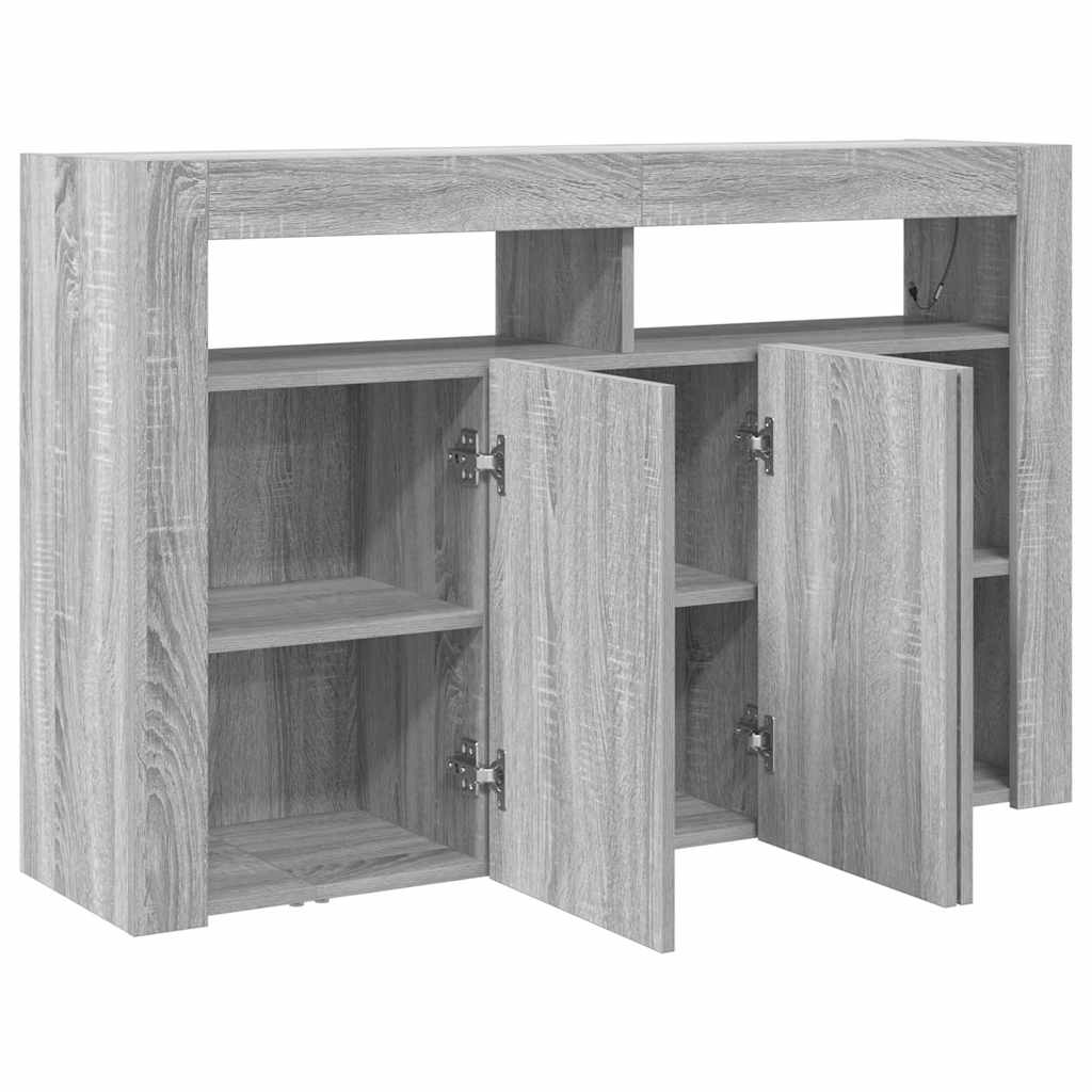 Buffet Sonoma gris 116 x 30 x 75 cm Bois d'ingénierie - XIOS