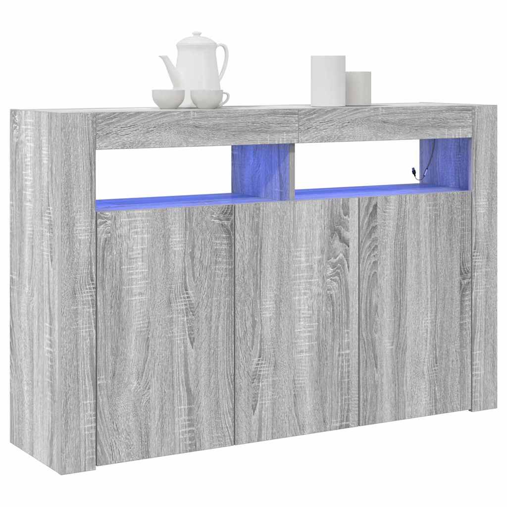 Buffet Sonoma gris 116 x 30 x 75 cm Bois d'ingénierie - XIOS
