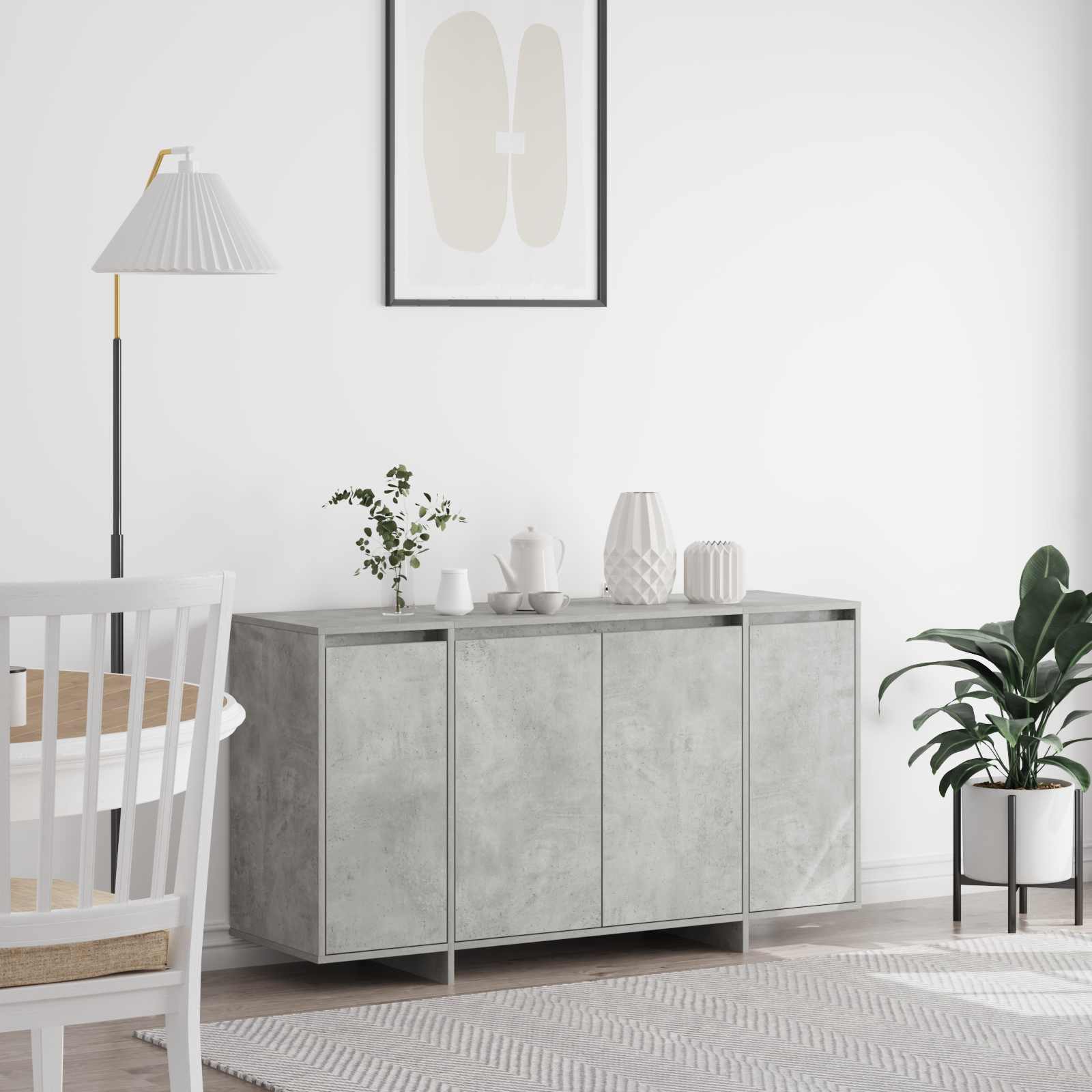 Buffet Gris béton 135 x 41 x 75 cm Bois d'ingénierie - XIOS