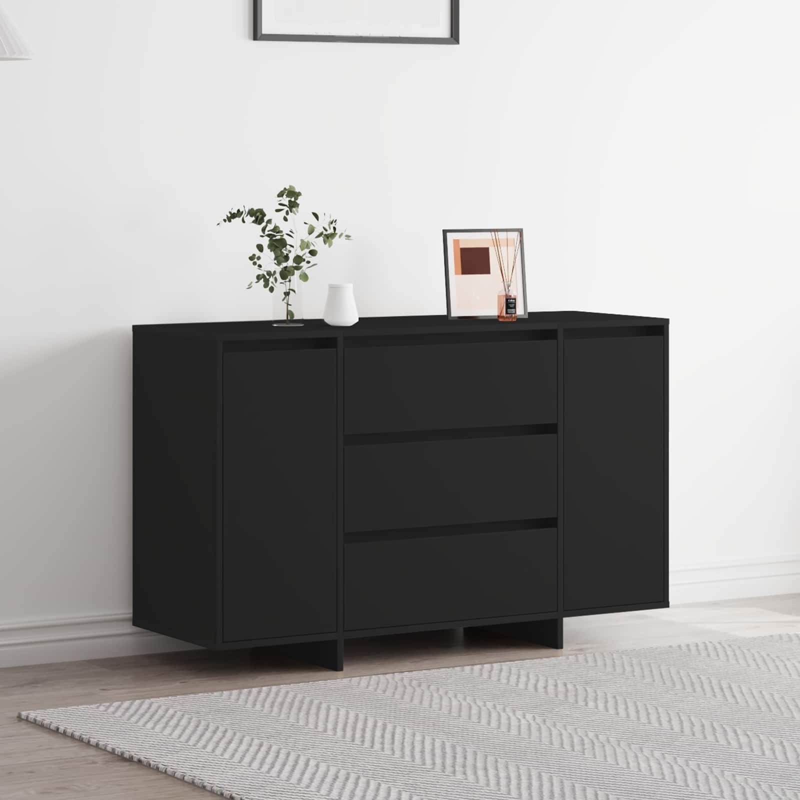 Buffet Noir 120 x 41 x 75 cm Bois d'ingénierie - XIOS