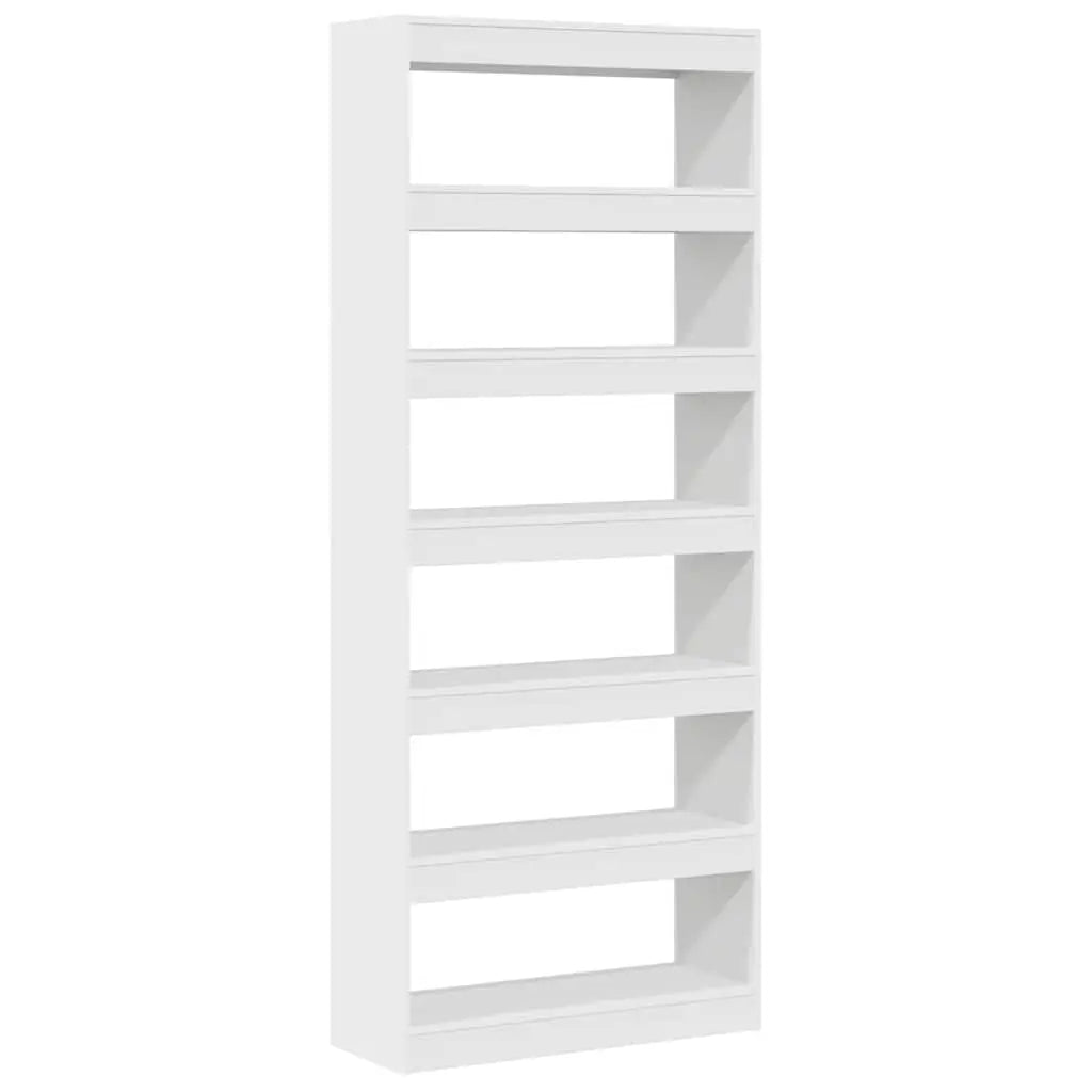Bibliothèque 6 niveaux 80 x 30 x 198 cm Bois d’ingénierie Blanc - XIOS